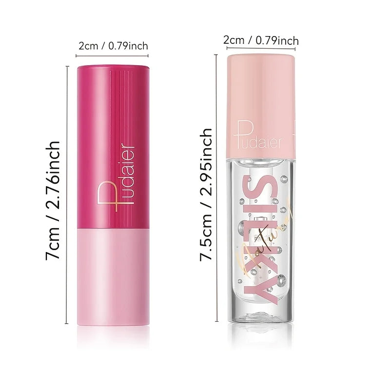 Silky Smooth Lipstick & Nourishing Lip Oil Set - Create Versatile Stunning Looks with Long-Lasting Hydration - Ideal for Effortl Good Vibrations
