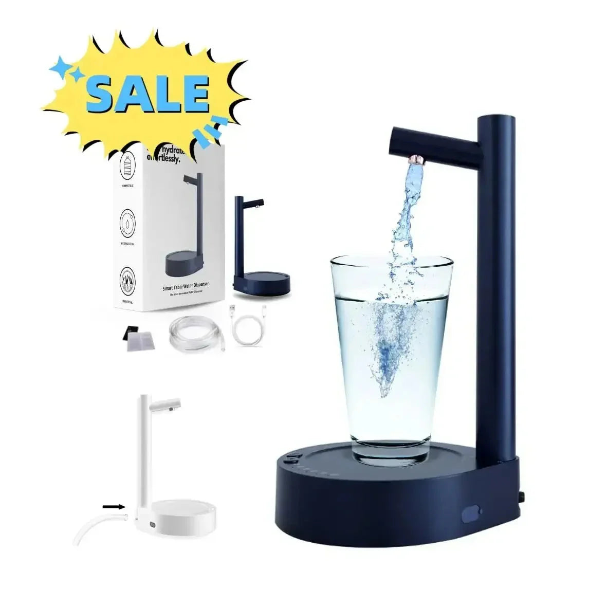 Portable Desktop Electric Water Dispenser Bottle Pump Barreled with USB Charging Automatically Drink for Home Office Outdoor Good Vibrations