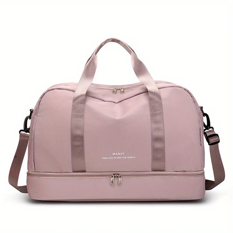 Women Travel Duffle Luggage Bag Sports Handbag Fitness Bag Large Capacity Casual Women's One Shoulder Weekend Overnight Bag Good Vibrations