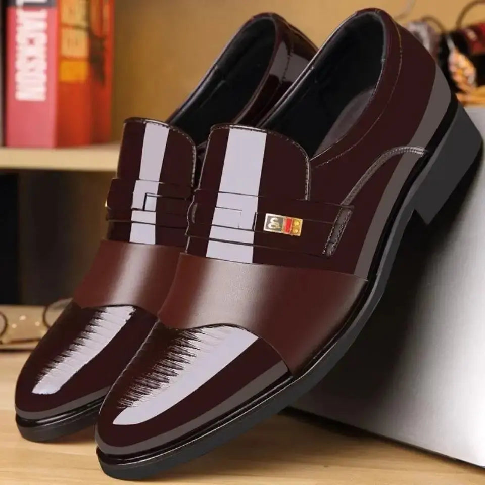 New men's formal leather Shoes Casual business non slip footwear Fashion minimalist work shoes Comfortable male flat Zapatillas Good Vibrations