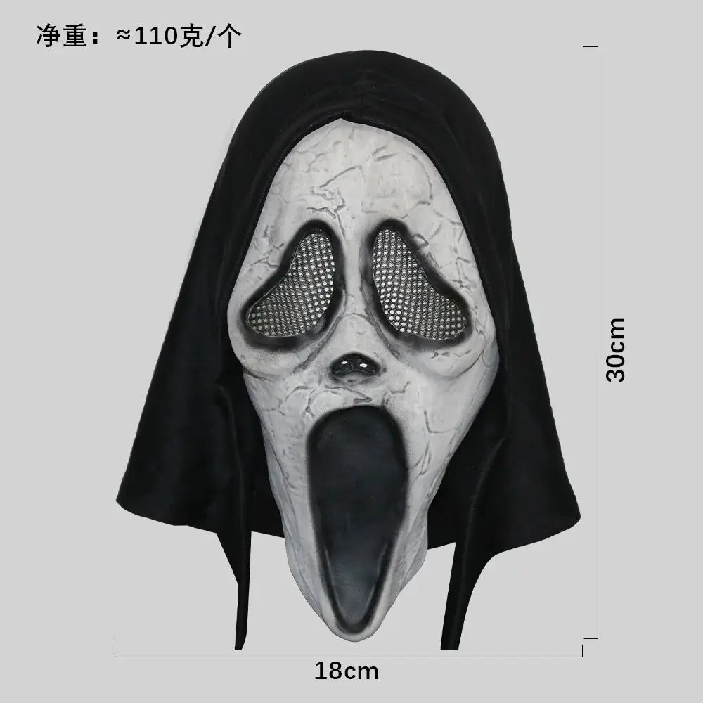 Screaming, Terrifying, Bloody Headset, Makeup Ball, Skull, Ghost Face Mask, Halloween Party, Mock Prop Good Vibrations