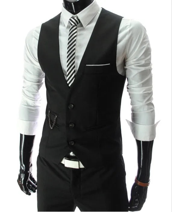 New Arrival Dress Vests For Men Vest Slim Fit Mens Suit Vest Male Waistcoat Gilet Homme Casual Sleeveless Formal Business Jacket Good Vibrations
