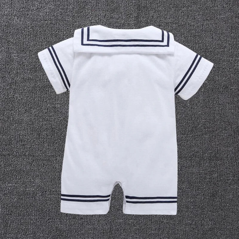 Newborn Baby Boy Clothes Playsuit Sailor Navy Romper Short Sleeve Jumpsuit Costumes Clothes Summer Outfits Newborn Baby Clothes Good Vibrations