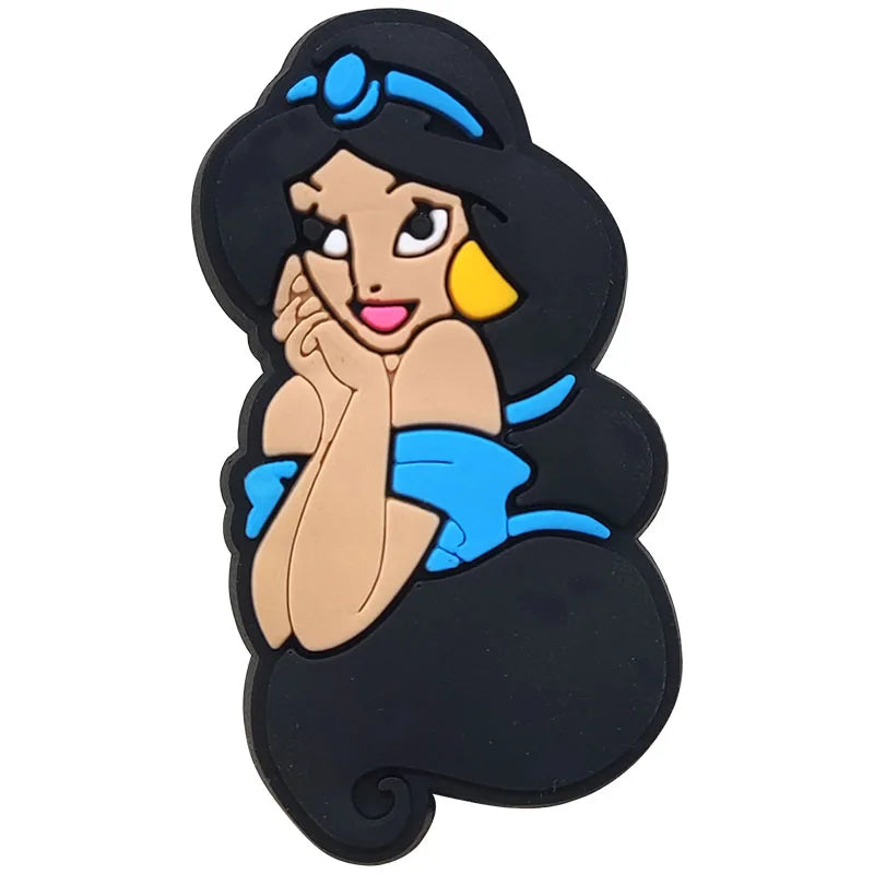 1-17pcs MINISO Hot Toys Princess Seri Series Shoe Charms For Croc Sandals, PVC Shoe Decorations Accessories Christmas Gif Good Vibrations