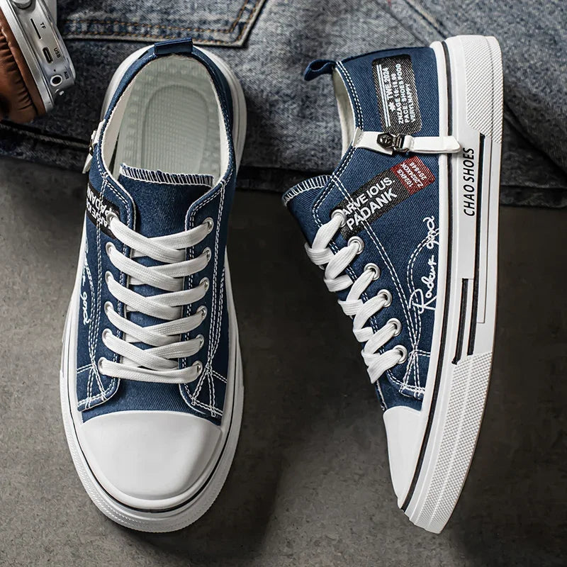 Fashion Outdoor High Quality Sneakers Comfortable Low-Top Men Tennis Shoes Men's Canvas Shoes Summer Breathable Men Casual Shoes Good Vibrations