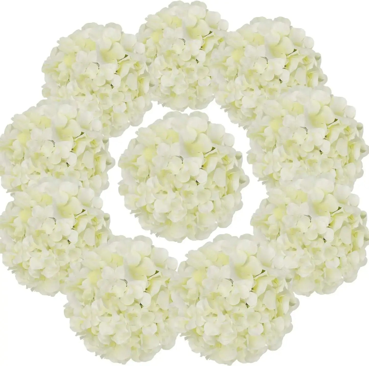 10pcs Silk Hydrangea Heads Artificial Flowers Heads with Stems for Home Wedding Decor Good Vibrations