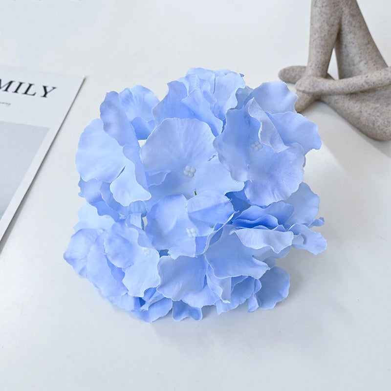 10pcs Silk Hydrangea Heads Artificial Flowers Heads with Stems for Home Wedding Decor Good Vibrations