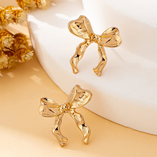 A Pair of Women's Earrings, Simple Bowknot Design, Fashionable and Sweet, Suitable for Daily Wear and Vacation Wear Good Vibrations