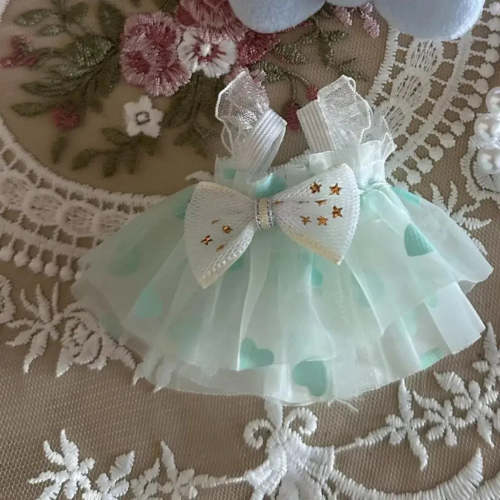 17cm Mini Plush Doll'S Clothes Outfit Accessories For Korea Kpop Exo Labubu Idol V2 Bow princess dress Clothing Gift Good Vibrations