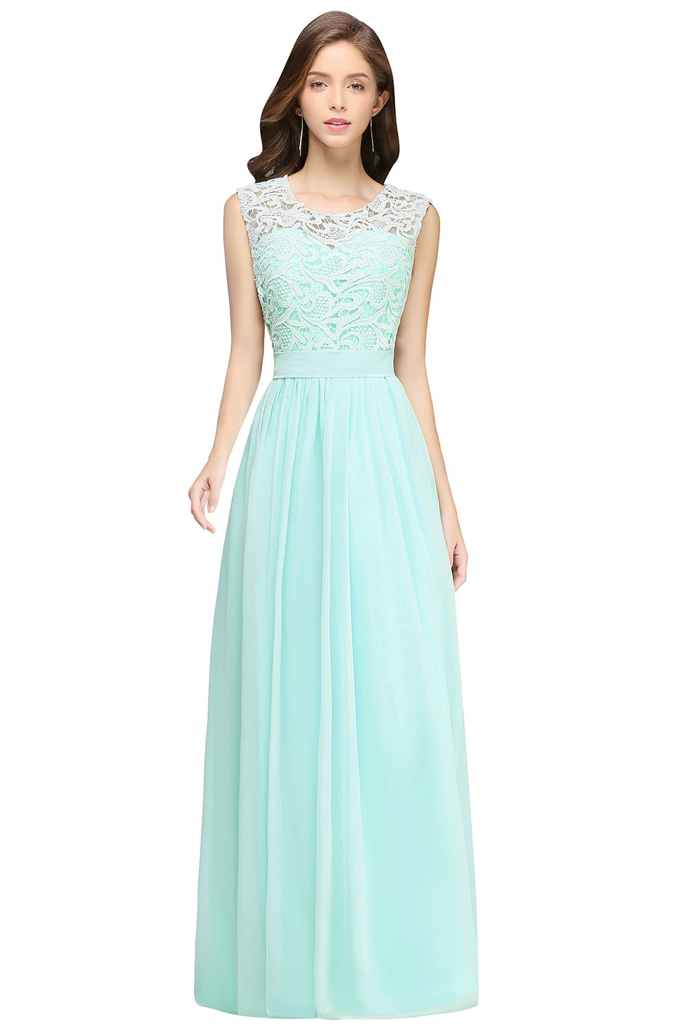 Mint Green Bridesmaid Dresses for Women Long Wedding Party Guest Evening Prom Gowns Formal Occasion A Line Chiffon Vestidos Good Vibrations