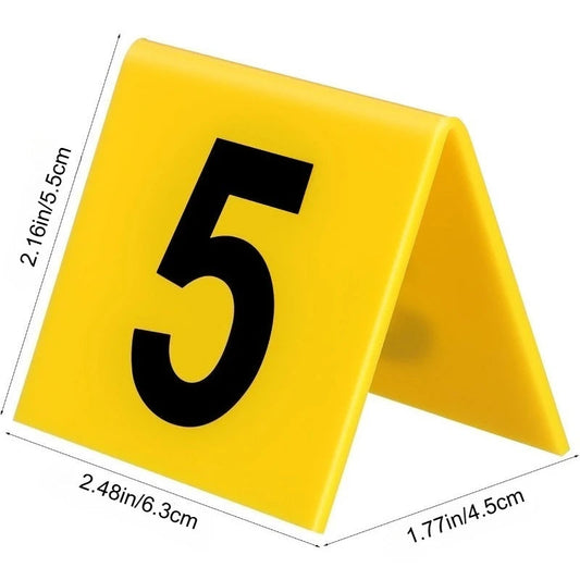 10Pcs Double Sided Acrylic Crime Scene Markers 1-10 Table Numbers for Restaurant Wedding Banquet Detective Game Party Decoration Good Vibrations
