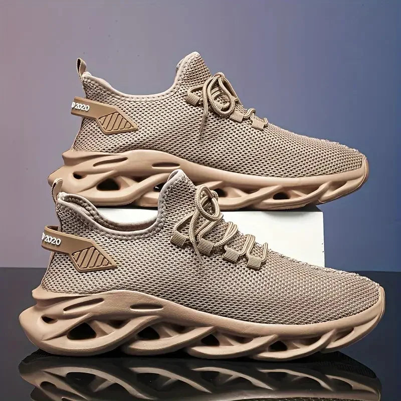Men Sports Running Black Jogging Shoes Casual Sneakers Brown Outdoor Breathable Mesh Women Light Shock-absorption Black Tennis Good Vibrations