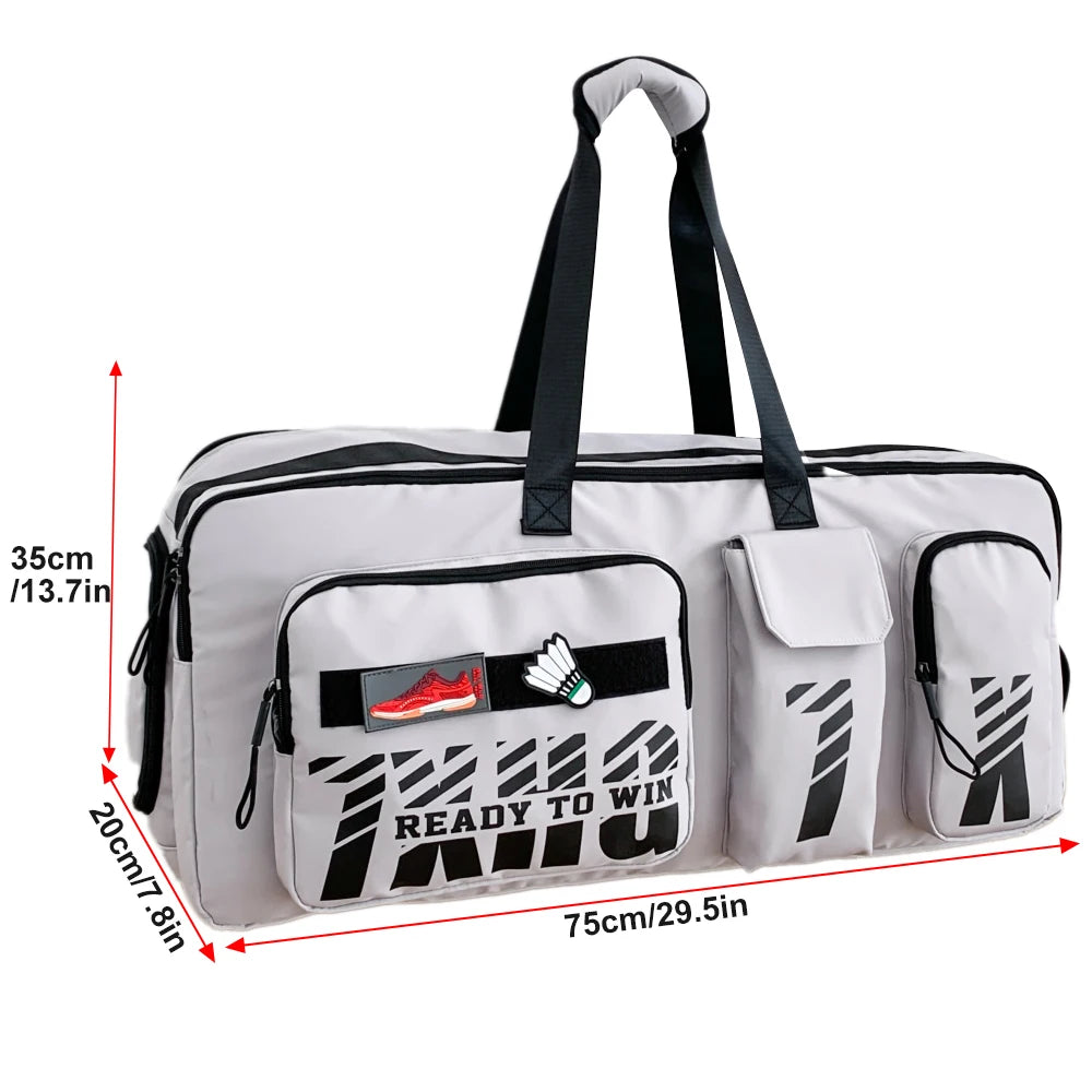 1pcs Large Duffle Bag with Shoes Compartment Foldable Travel Duffel for Men & Women Packable Water-Resistant Travel Bag Good Vibrations