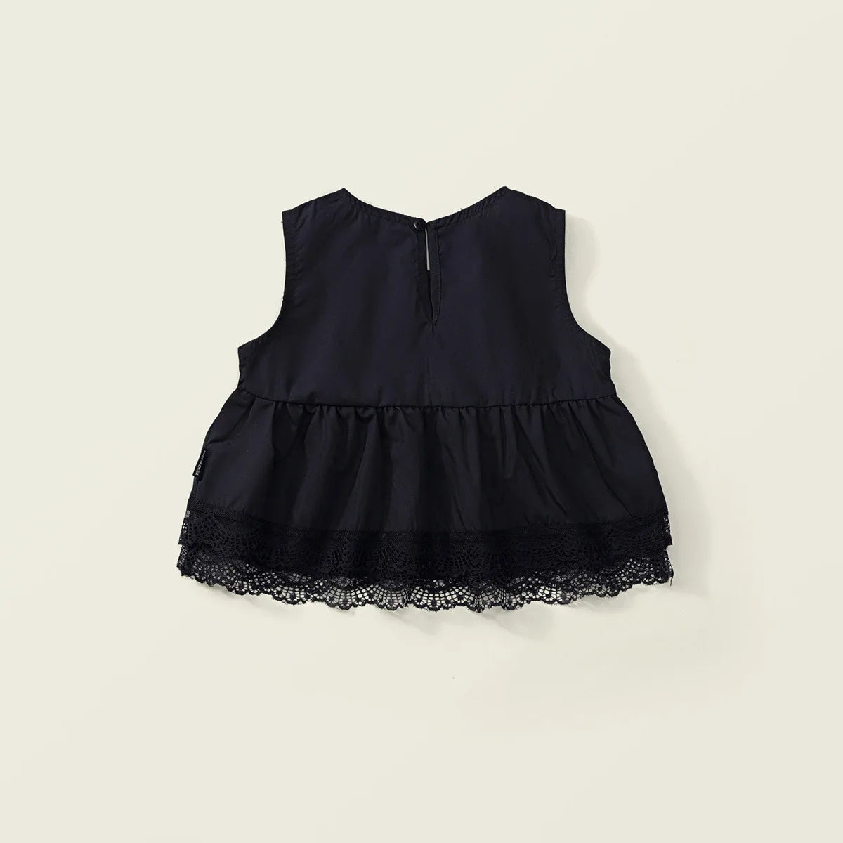 Korean Summer Kids Girls 2PCS Clothes Set Cotton Black Lace Baby Girl Vest Tops Suit Loose Striped Straight Pant Kid Girl Outfit Good Vibrations