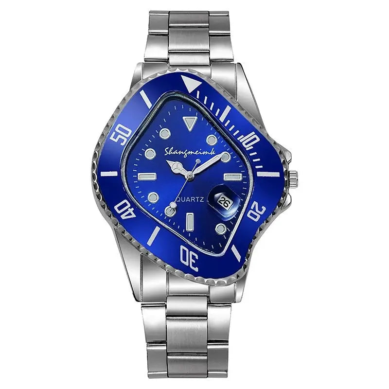 New Fashion Men Famous Luxury Casual Quartz Watch Mens Business Stainless Steel Watches For Gifts Relogio Masculino Male Clock Good Vibrations