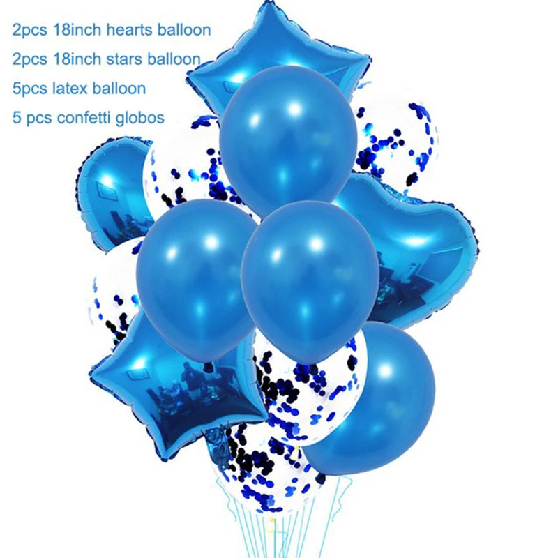 Hockey Themed Birthday Party Decorations Balloons Set Happy Birthday Banner Cake Topper Sports Theme ice hockey Party Supplies Good Vibrations