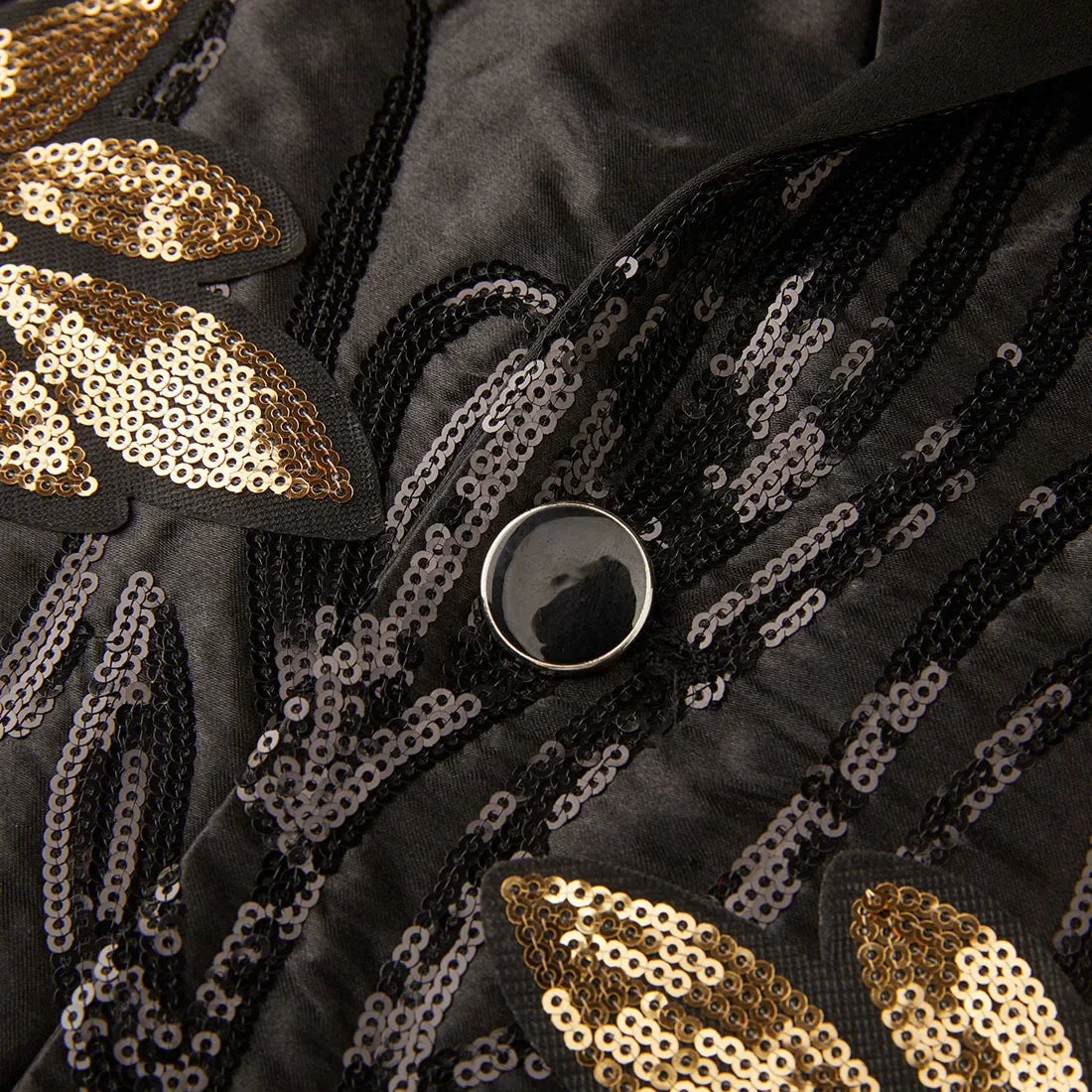 Men's Gold Sequin Applique Fashion Trend Suit Set High-Quality Casual Jacket And Western Pants Two-Piece Ensemble Good Vibrations