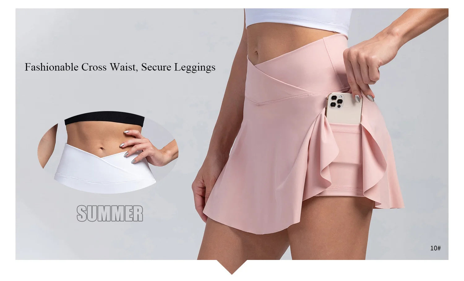 Women Pleated Tennis Skirt With Pockets Shorts Athletic Skirts Crossover Breathable Athletic Golf Skorts Workout Sports Skirts Good Vibrations