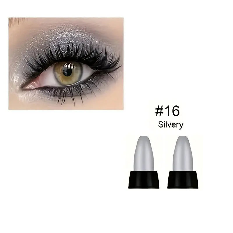 16 Colors Pearlescent Eyeliner, Color Glitter Waterproof Long-Lasting Eye Makeup Non-smudge Eyeliner Good Vibrations