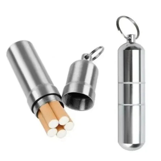 Silver Aluminum Alloy Cigarette Box Waterproof Cigarete Case Pill Toothpick Capsule Cigarette Accessory Mens Gift Gadgets Good Vibrations