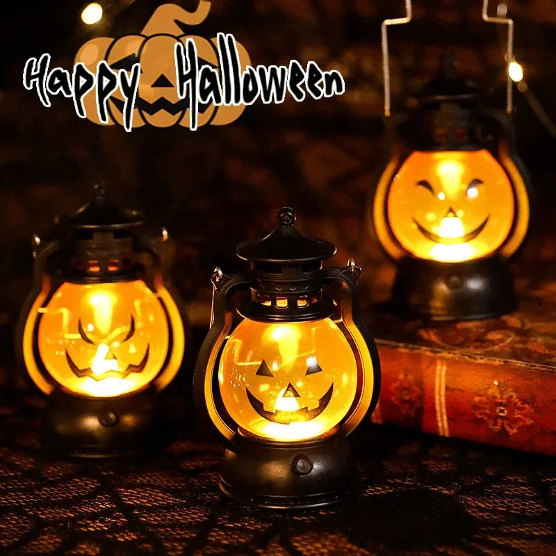1-10PC Halloween Pumpkin Ghost Face Lamp Portable Skull Decoration Light for Bar Party Table Atmosphere Prop Halloween Decor Use Good Vibrations