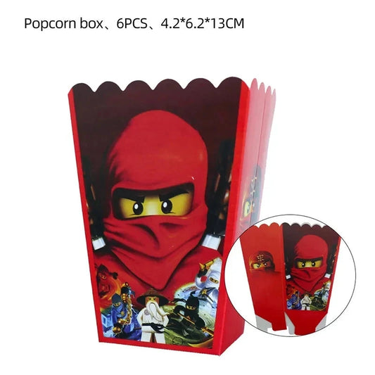 Ninjas Birthday Party Supplies Decorations Disposable Tableware Popcorn Paper Plates Balloons For Boys Kids Birthday Baby Shower Good Vibrations