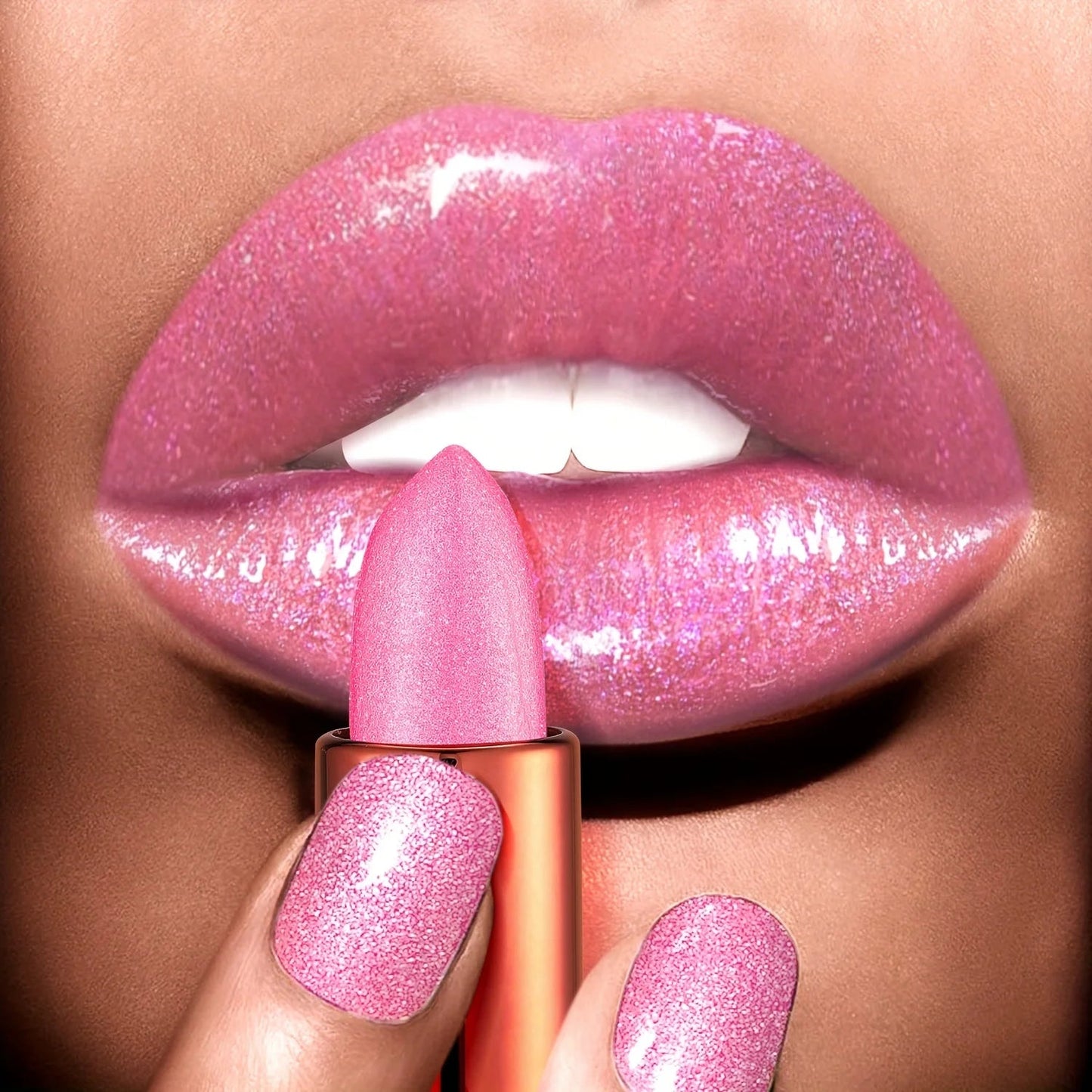 Rose smoke powder, bright starry sky, glossy velvet texture, durable, make your lips shiny, waterproof, anti-fouling. Good Vibrations