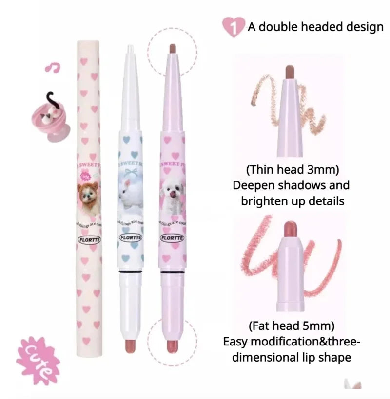 FLORTTE Lip liner Pencil Natural Matte Lip Liner Cute Animals Lipstick Pen Lasting Lipliners Korean Cosmetic  Kawaii Make Up Good Vibrations