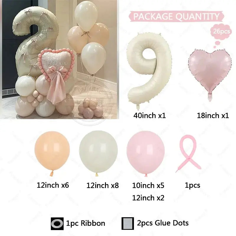 26pcs Cream White Themed Wedding Balloon Set for Adult Children Baby Shower Helium Globos Party Decoration Newborn Supplies Toys Good Vibrations