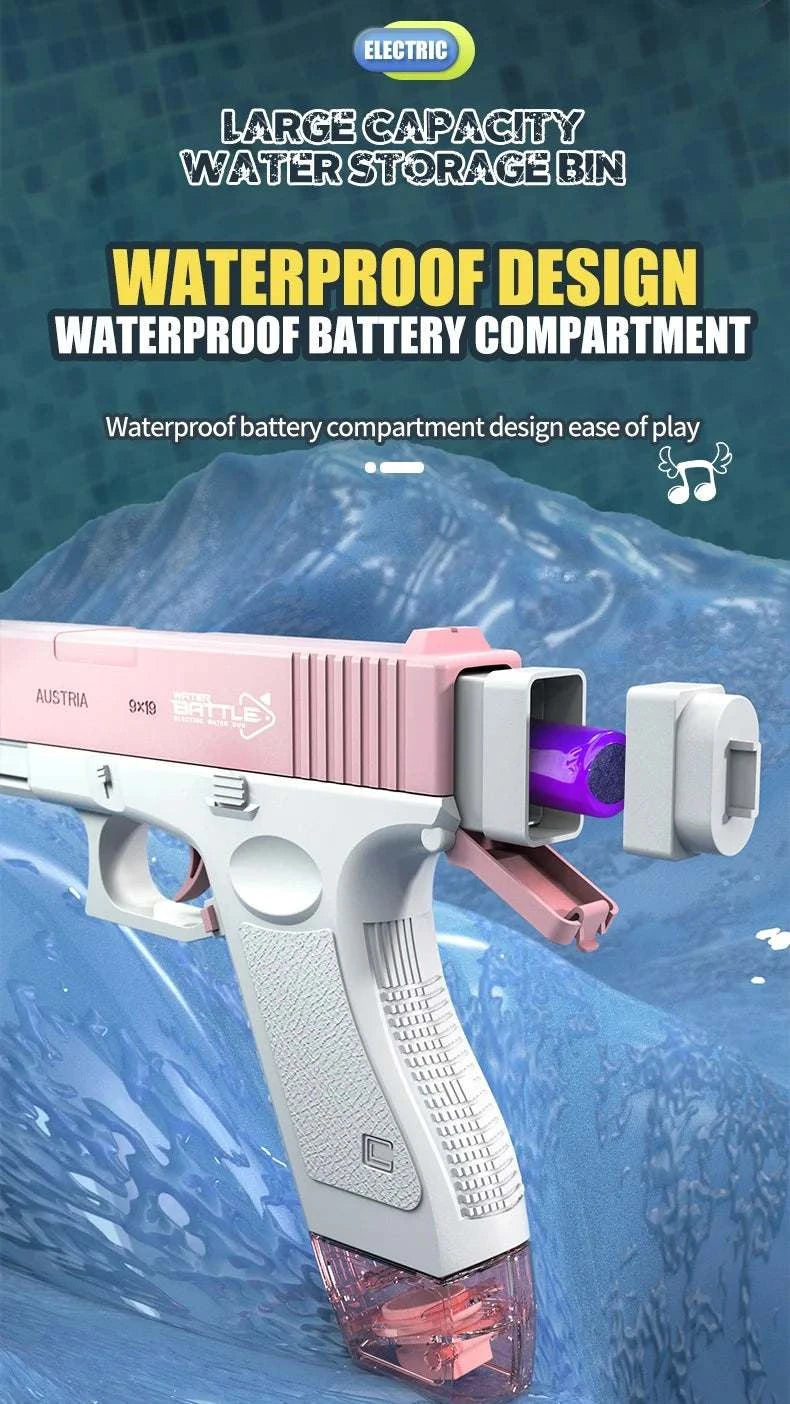 Electric Water Gun Rechargeable Automatic & Manual Spray Gun Capacity Range Up to 32 FT Range for Adults & Kids Good Vibrations