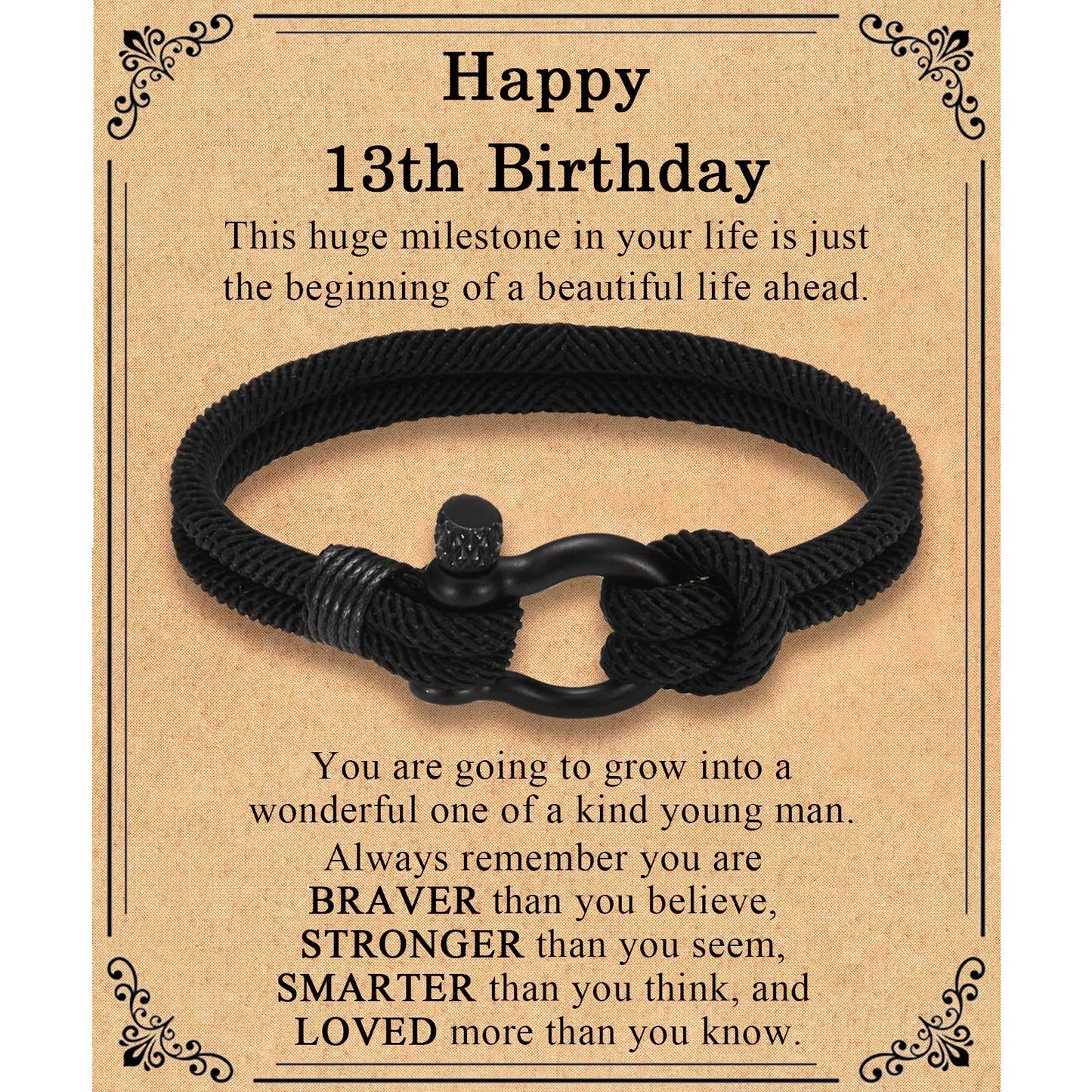 Happy Birthday Bracelets 13th 16th 18th 21st Birthday Gifts for Boys Son, Unusual Gifts for Son Grandson Nephew Brother Boys Good Vibrations