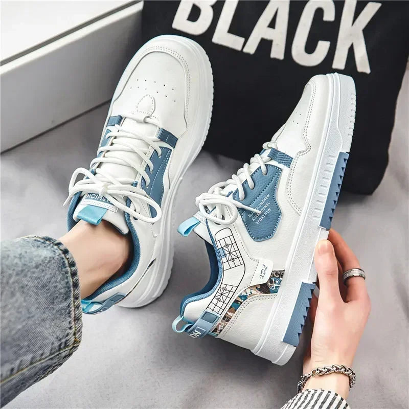 2025 Fashion Men Casual Platform Sneakes LaceUp Trainers Student Sneakes Mens Vulcanized Shoes Tennis Sneakers Good Vibrations