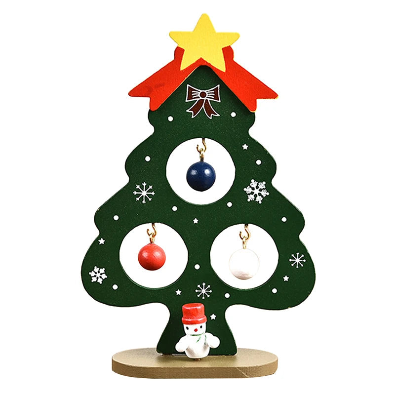 Christmas Tree Children's Handmade DIY Stereo Wooden Christmas Tree Scene Layout Christmas Decorations Ornaments Hot Good Vibrations