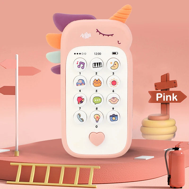 Baby Phone Toy Music Sound Telephone Sleeping Toys With Teether Simulation Phone Kids Infant Early Educational Toy Kids Gifts Good Vibrations