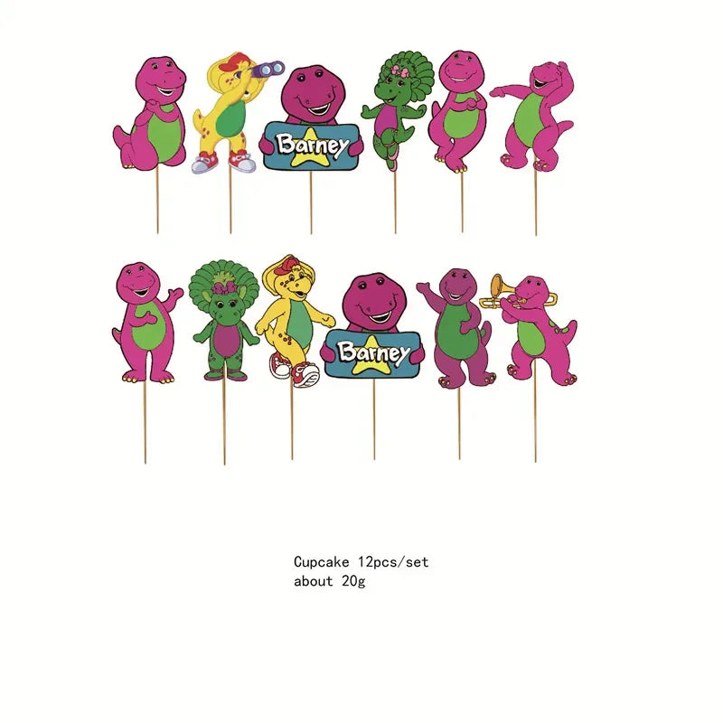Barney Themed Birthday Party Decorations Disposable Cutlery Plate Tablecloth Cup Balloon Birthday Party Good Vibrations