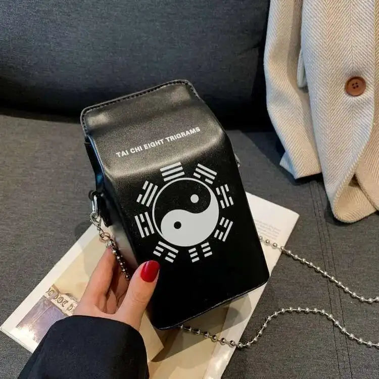 Printed Graffiti Small Square Bag Fashion Cool Crossbody Bag Funny Box Shoulder Bag For Girls Good Vibrations