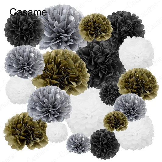 Set Hanging Flower Pompom Tissue Paper Pom Poms for Weddings and Other Occasions Party Birthday Colorful Decoration Lantern Good Vibrations