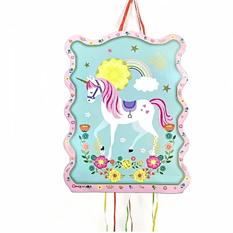 Unicorn Theme Pinata Decoration Kids Boys Girls Birthday Party Supplies Hanging Pinata Candy Gift Filler Baby Shower Toys Good Vibrations