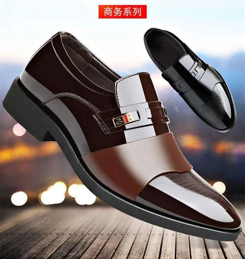New men's formal leather Shoes Casual business non slip footwear Fashion minimalist work shoes Comfortable male flat Zapatillas Good Vibrations