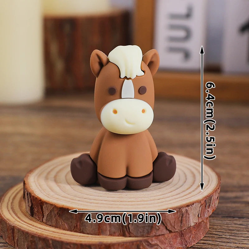 Farm Series Cake Topper Lambs Ponies Piglets Chickens Ducks Haystacks for Children's One Year Old Birthday Party Cake Decoration Good Vibrations