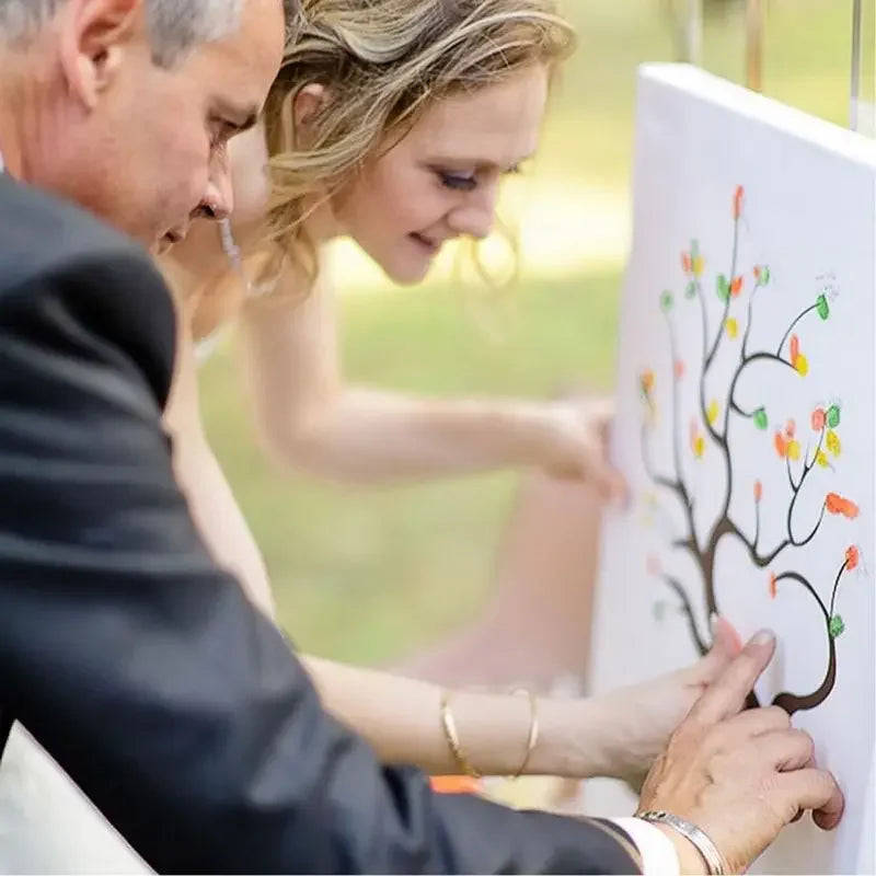 Wedding Guest Book Fingerprint Painting DIY Attendance Weeding Gift Party Decor personalized guest book Souvenir Canvas Poster Good Vibrations