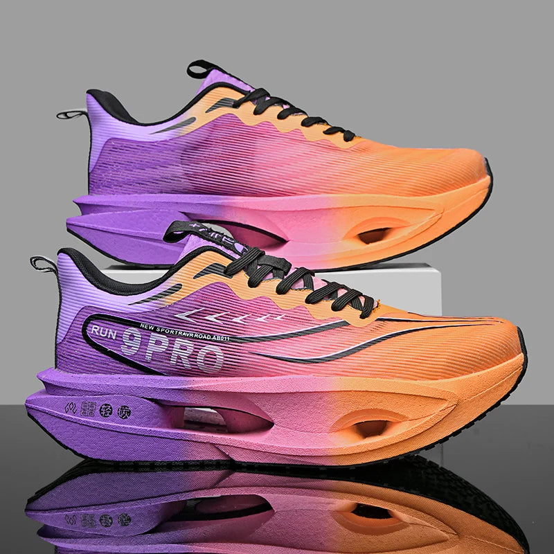 Summer Men's Running Shoes New Professional Carbon Plate Sports Training Shoes Outdoor Non-slip Shock-absorbing Tennis Shoes Good Vibrations