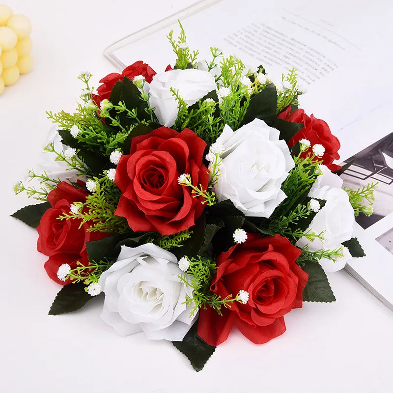 28cm Rose Artificial Flower Balls Wedding Roman Column Road Guide Decorations Birthday Party Beautiful Centerpieces Bouquet Good Vibrations