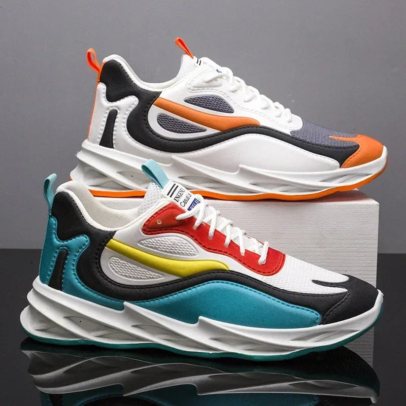 New Trendy Men's Sports Shoes Cushion Running Sneakers Outdoor Leisure Walking Jogging Trainers Soft Sole Breathable Footwear Good Vibrations