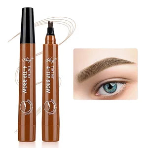 Waterproof Eyebrow Pencil, Quad Eyebrow Pencil, Natural Brow Makeup Long-Lasting Non-Fade Liquid Water Eyebrow Pencil (5 Colors) Good Vibrations