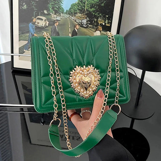 Woman Fashion Shoulder Bags New Brand Designer Wrist Small Square Bag Texture Chain Leather Handbag Luxury Trendy Messenger Bags Good Vibrations