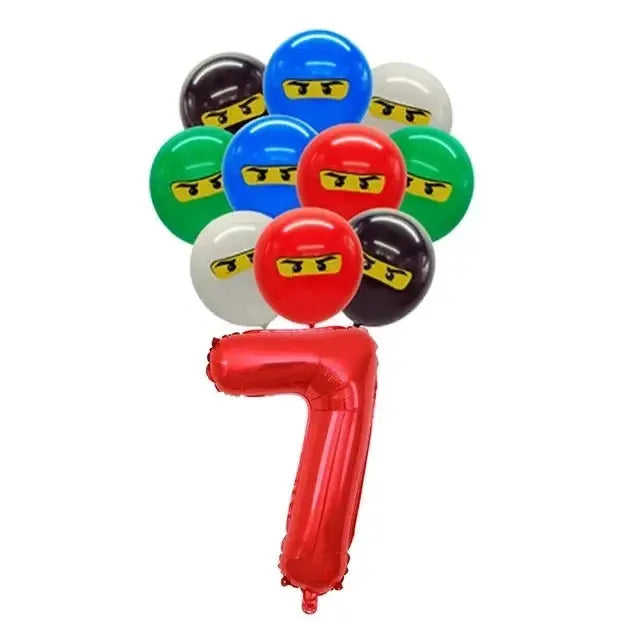 Ninjas Birthday Party Supplies Decorations Disposable Tableware Popcorn Paper Plates Balloons For Boys Kids Birthday Baby Shower Good Vibrations