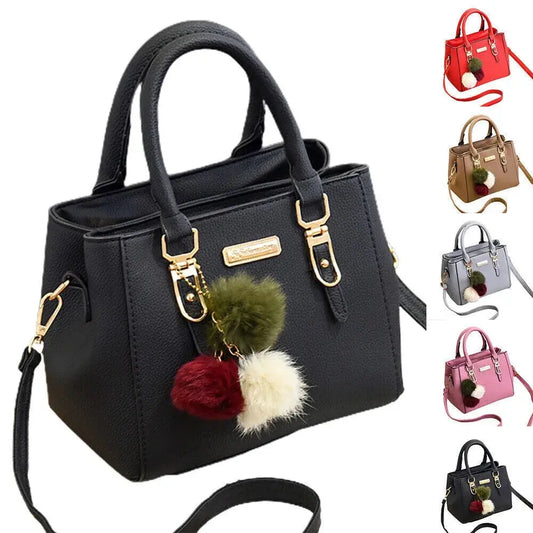 PU Leather Ladies HandBags Women Vintage Purse Plush Tassel Messenger Bags Tote Boston Shoulder Crossbody Bag Large Capacity Good Vibrations
