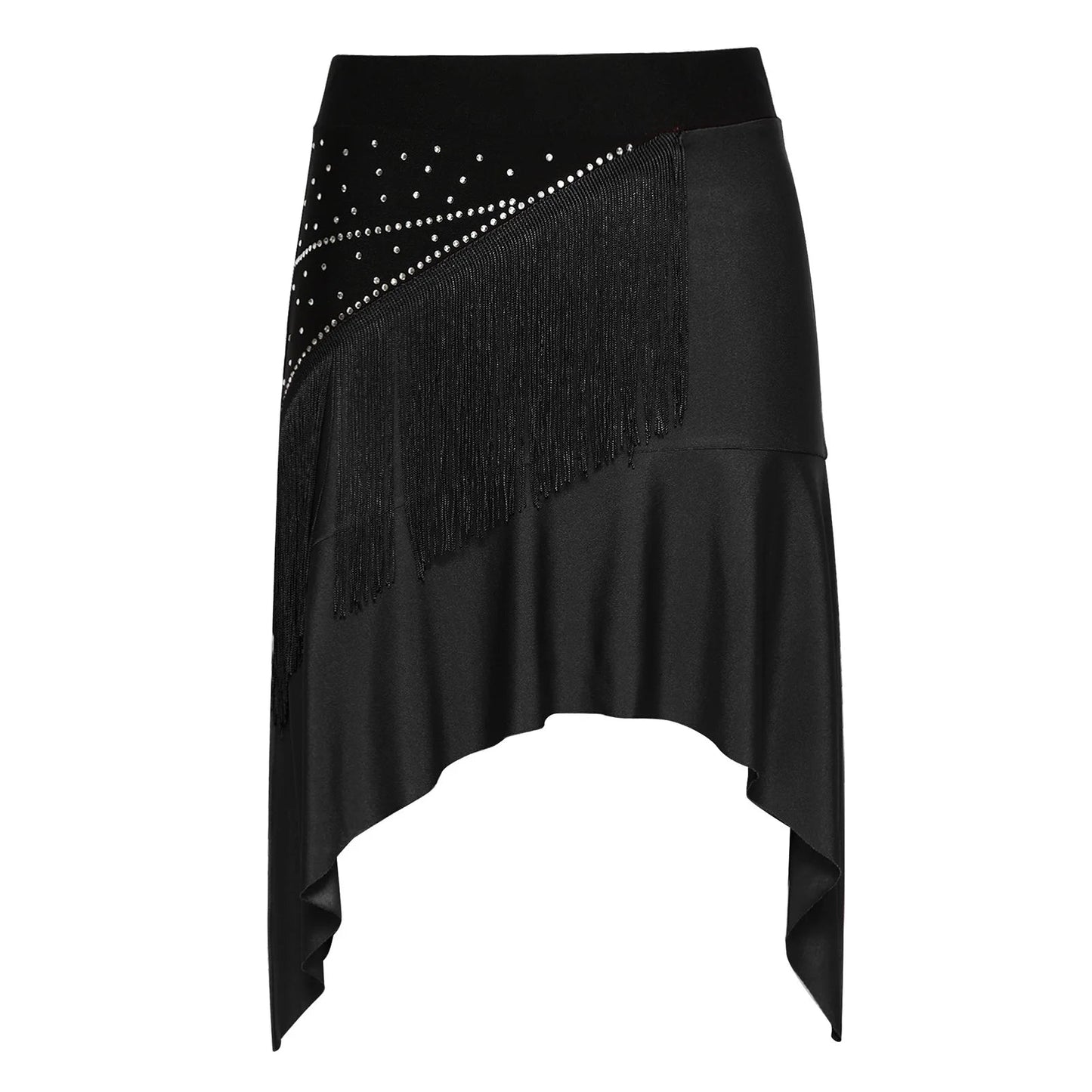 Women Lyrical Dance Outfit Set Modern Contemporary Dancewear Tassel Long Sleeve Mesh Crop Top with Skirted Leotard Ballet Outfit Good Vibrations
