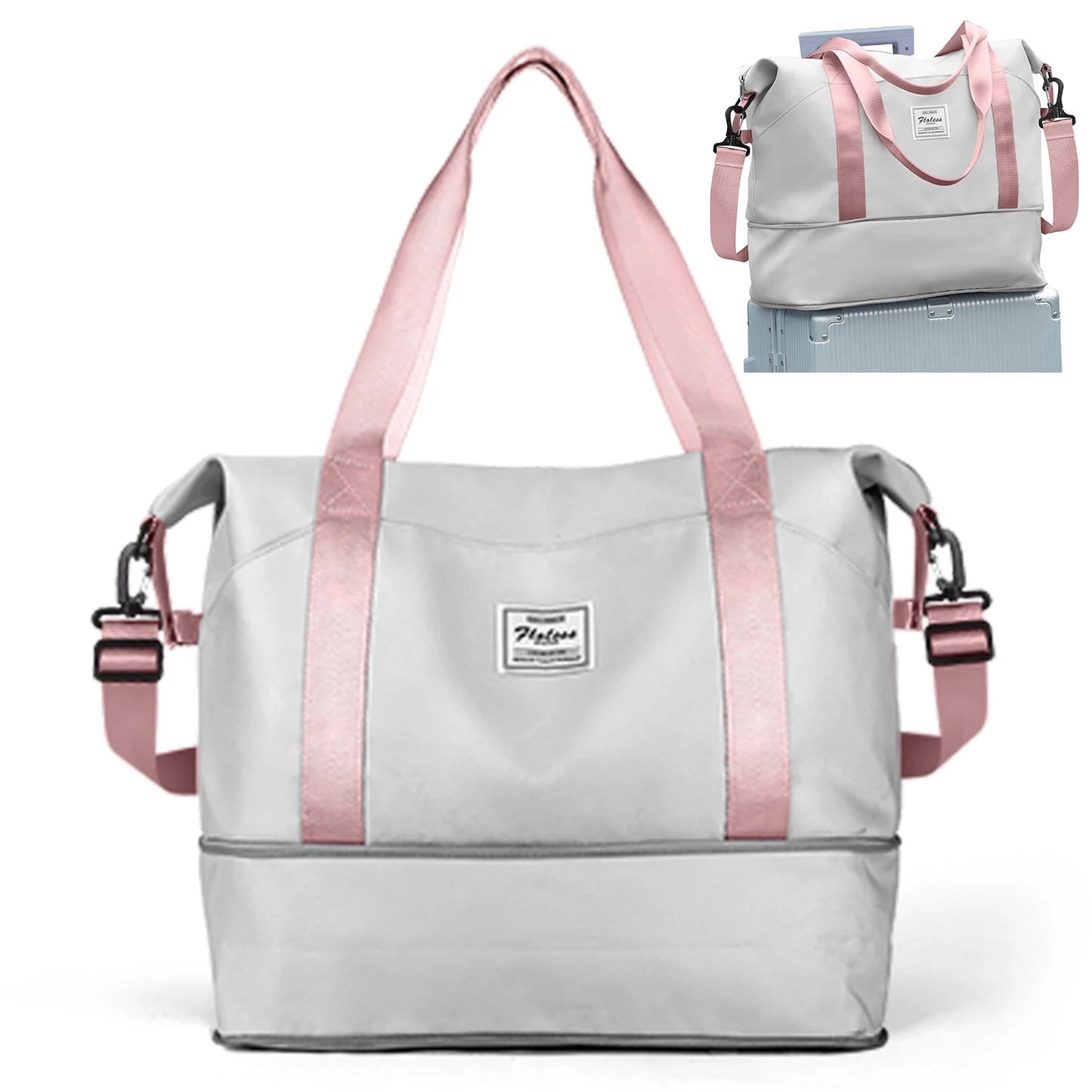Expandable Travel Duffle Bag for Women Carry On, Weekender Overnight Shoulder Bag,Gym Tote Bag Wet Pocket Delivery Hospital Bag Good Vibrations